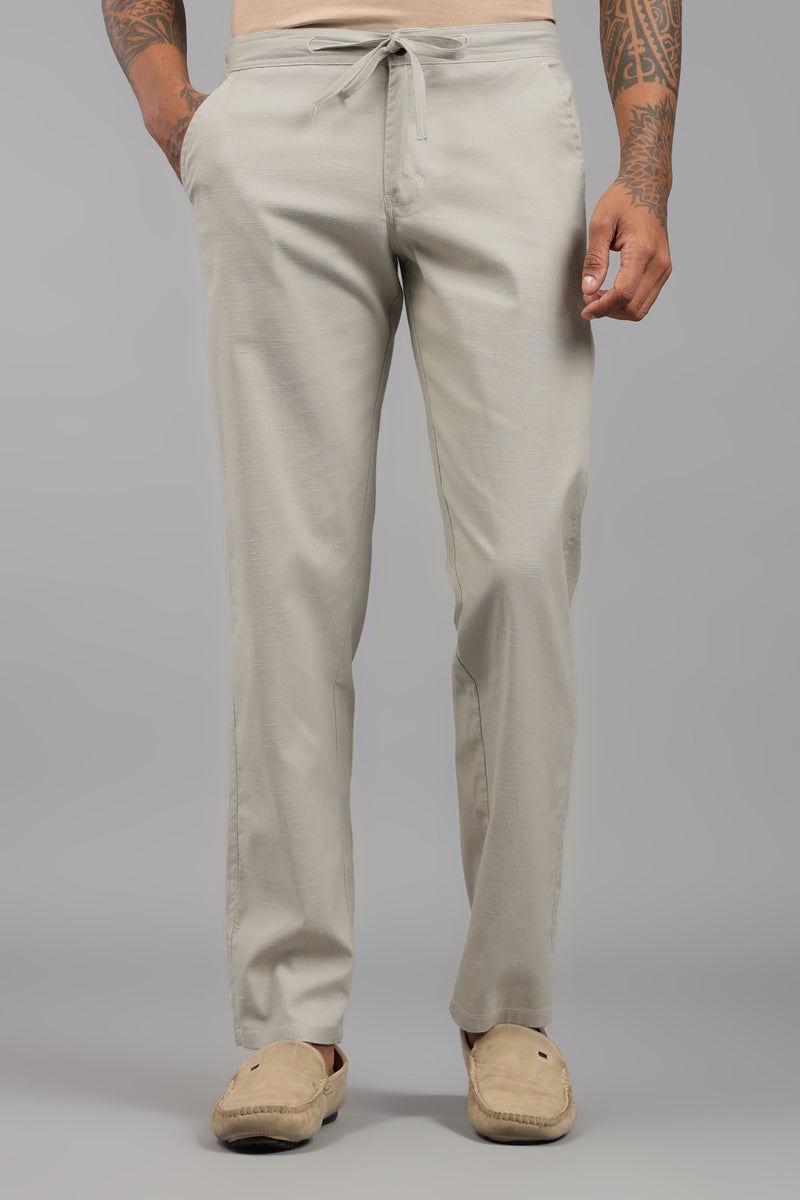 FABRIPPLE Men's Cream Linen Trouser - Image 1